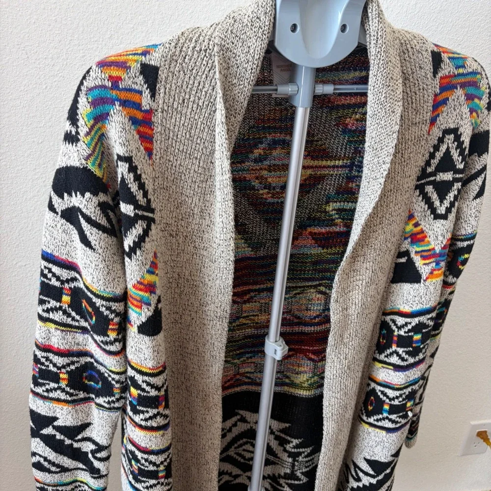 Northern‎ Angel Cardigan Women L Multicolor Southwestern Aztec Longline